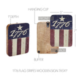 1776 Flag Stripes Wooden Sign-Lange General Store
