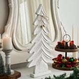 All is Calm Distressed White Wooden Tree-Lange General Store