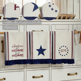 America My Sweet Home Ruffled Tea Towel Set of 3-Lange General Store
