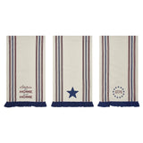 America My Sweet Home Ruffled Tea Towel Set of 3-Lange General Store