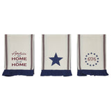 America My Sweet Home Ruffled Tea Towel Set of 3-Lange General Store