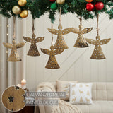 Antique Gold Metal Angel Ornament Set of 6-Lange General Store