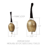 Antique Gold Metal Bell Set of 2-Lange General Store