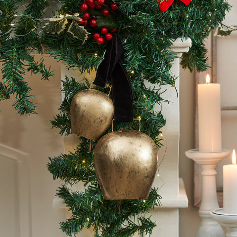 Antique Gold Metal Bell Set of 2-Lange General Store