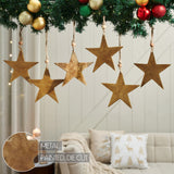 Antique Gold Metal Star Ornament Set of 6-Lange General Store