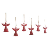 Antique Red Metal Angel Ornament Set of 6-Lange General Store