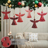 Antique Red Metal Angel Ornament Set of 6-Lange General Store