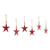 Antique Red Metal Star Ornament Set of 6-Lange General Store