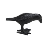 Black Metal Crow Statue Decorative Raven Figurine-Lange General Store