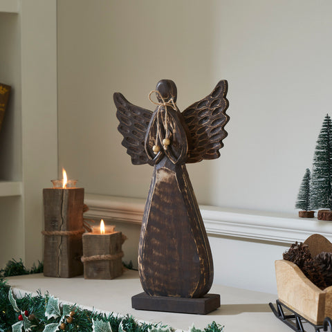 Blessings Dark Wooden Angel-Lange General Store