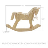 Brushed Gold Wooden Rocking Horse-Lange General Store