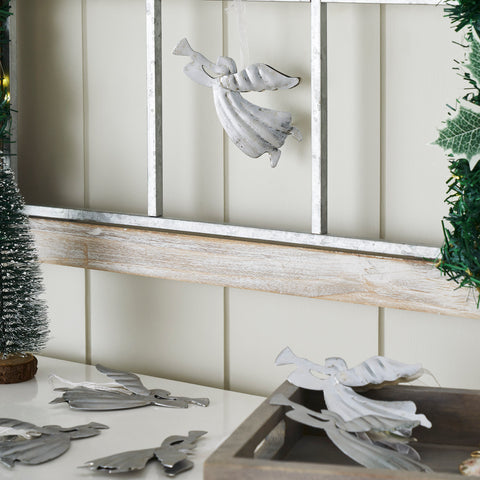 Brushed Metal Angel Ornament Set of 6-Lange General Store
