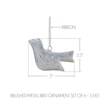 Brushed Metal Bird Ornament Set of 6-Lange General Store