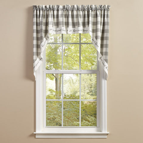 Buffalo Grey Check Home Sweet Swags-Lange General Store