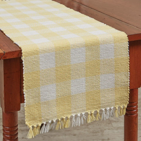 Buffalo Yellow Check Yarn Table Runners-Lange General Store
