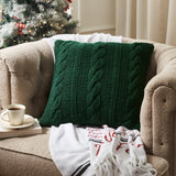 Cable Knit Sweater Pillow Green-Lange General Store