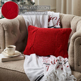 Cable Knit Sweater Pillow Red-Lange General Store