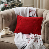 Cable Knit Sweater Pillow Red-Lange General Store