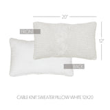 Cable Knit Sweater Pillow White-Lange General Store