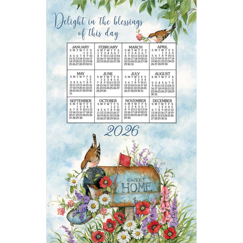 Calendar Towel 2026 - Floral Mailbox-Lange General Store