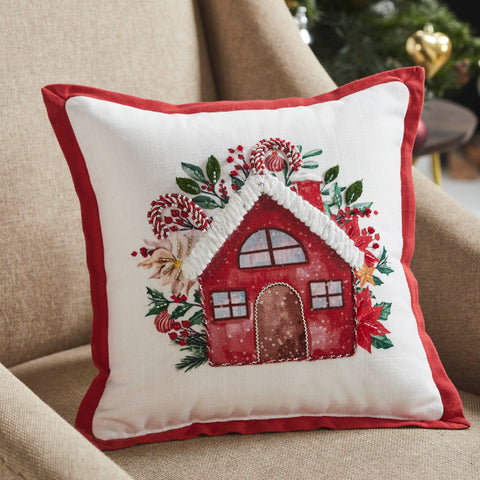 Candy Cane Cottage Pillow-Lange General Store