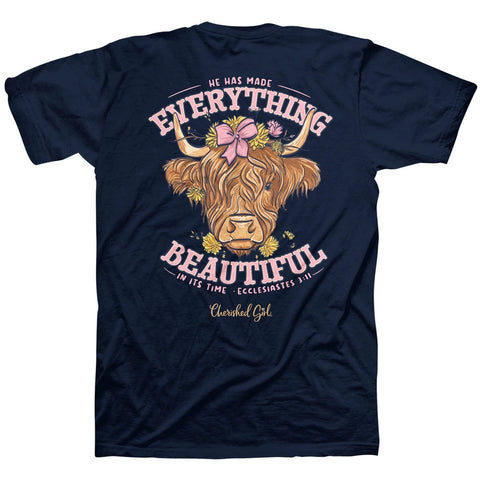 Cherished Girl Highland Cow Women's T-Shirt-Lange General Store