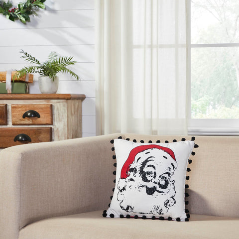 Cherry Ann Check Vintage Santa Pillow 12 x 12-Lange General Store