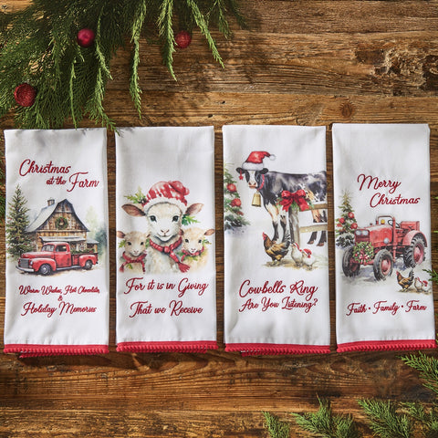Christmas At The Farm Dishtowels-Lange General Store