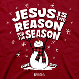Christmas Jesus Is the Reason Snowman T-Shirt - Adult-Lange General Store