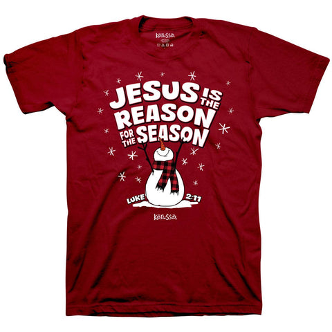 Christmas Jesus Is the Reason Snowman T-Shirt - Adult-Lange General Store