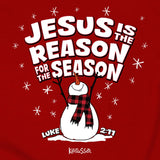 Christmas Jesus Is the Reason Snowman T-shirt - Kids-Lange General Store
