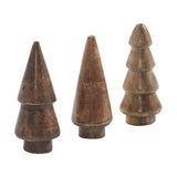 Conical Dark Wooden Tree Set of 3-Lange General Store