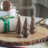 Conical Dark Wooden Tree Set of 3-Lange General Store