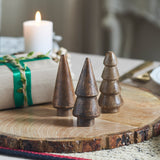 Conical Dark Wooden Tree Set of 3-Lange General Store