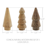 Conical Natural Wooden Tree Set of 3-Lange General Store