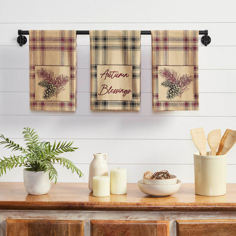 Connell Pinecone Plaid Tea Towel Set-Lange General Store
