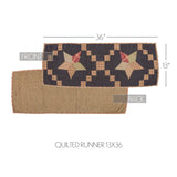 Country Blue Star Quilted Table Runners-Lange General Store