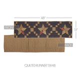 Country Blue Star Quilted Table Runners-Lange General Store