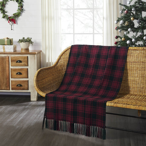 Cumberland Red Black Plaid Throw-Lange General Store