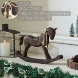 Dark Wooden Rocking Horse-Lange General Store