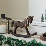 Dark Wooden Rocking Horse-Lange General Store