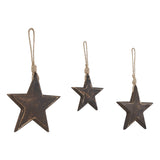 Dark Wooden Star Ornament Set of 3-Lange General Store