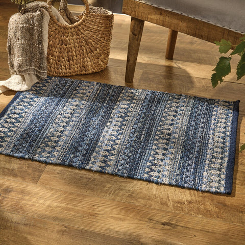 Denim Blue Chindi Rag Rug-Lange General Store