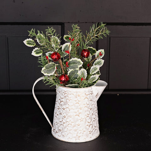 Distressed White Metal Star Pitcher-Lange General Store