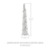 Distressed White Wooden Cone Trees-Lange General Store