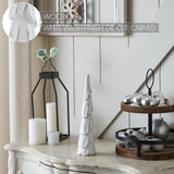 Distressed White Wooden Cone Trees-Lange General Store