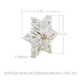 Distressed White Wooden Snowflakes-Lange General Store