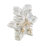 Distressed White Wooden Snowflakes-Lange General Store