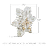 Distressed White Wooden Snowflakes-Lange General Store
