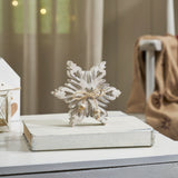 Distressed White Wooden Snowflakes-Lange General Store